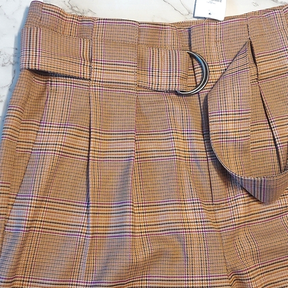 NWT Banana Republic plaid belted paperbag trousers, size 2 - Picture 5 of 10